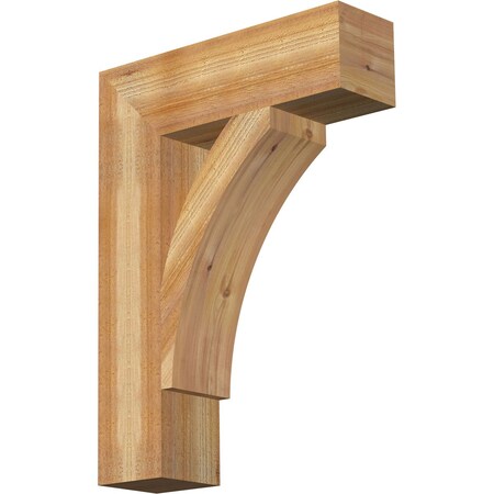 Ekena Millwork Thorton Block Rough Sawn Bracket, Western Red Cedar, 6"W x 22"D x 30"H BKT06X22X30THR05RWR